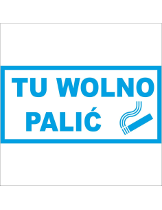 Naklejka z Nadrukiem Informacyjna Wolno Palić Piktogram