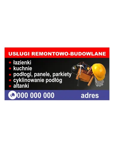 Baner – Usługi Remontowo Budowlane Gotowy Projekt Reklamowy