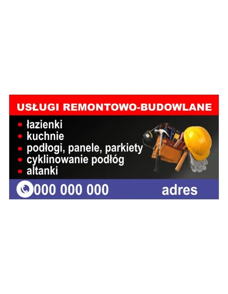 Baner – Usługi Remontowo Budowlane Gotowy Projekt Reklamowy