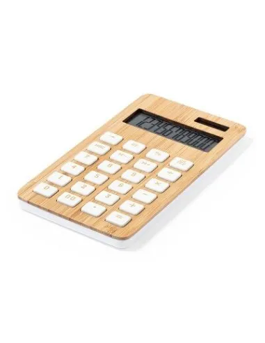 Bambusowy Kalkulator z Nadrukiem UV logo 100 szt z Haftem