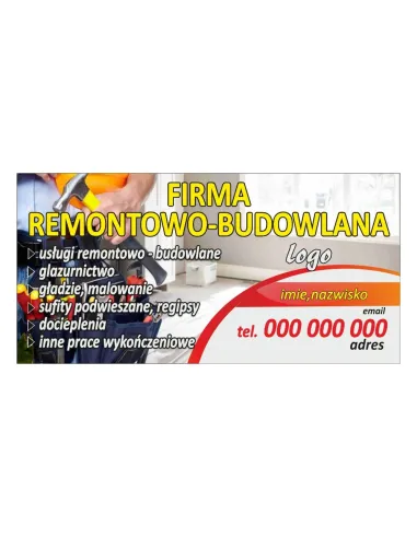 Baner – Firma Remontowo Budowlana Gotowy Projekt Reklamowy