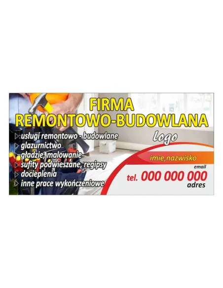 Baner – Firma Remontowo Budowlana Gotowy Projekt Reklamowy