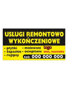 Baner – Usługi Remontowo Wykończeniowe Reklamowy Gotowe