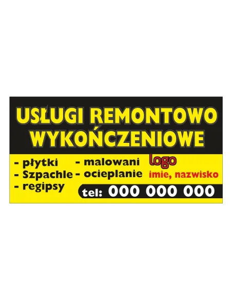 Baner – Usługi Remontowo Wykończeniowe Reklamowy Gotowe