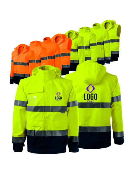 Kurtka Ostrzegawcza Firmowa z 10 sztuk Własnym Haftem