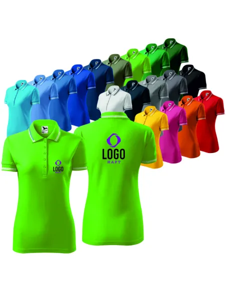 Polo Damskie z Własnym Haftem Nadrukiem logo Komputerowy