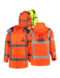 Kurtka Ostrzegawcza z Nadrukiem – Haftem logo 5 sztuk