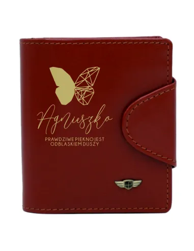 Portfel Damski Skórzany Dzień Personalizowany z Grawerem