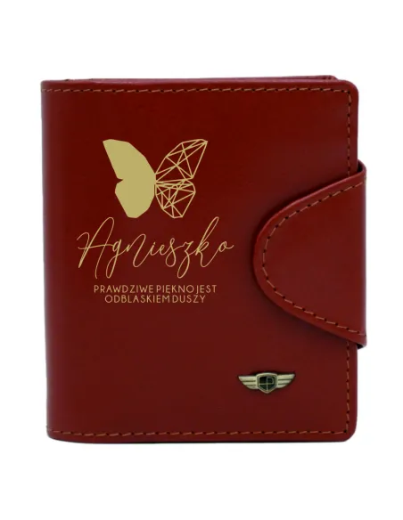Portfel Damski Skórzany Dzień Personalizowany z Grawerem