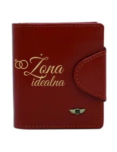 Stylowy Damski Portfel Napisem Żona Idealna Box z Grawerem