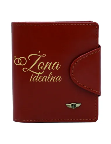 Stylowy Damski Portfel Napisem Żona Idealna Box z Grawerem