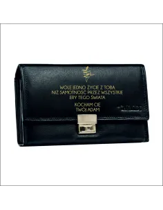 Portfel Skóra Dedykacja Kobiety Żony Grawer dla Kobiety