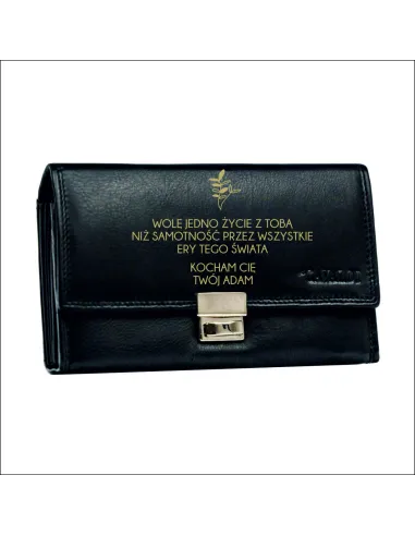 Portfel Skóra Dedykacja Kobiety Żony Grawer dla Kobiety