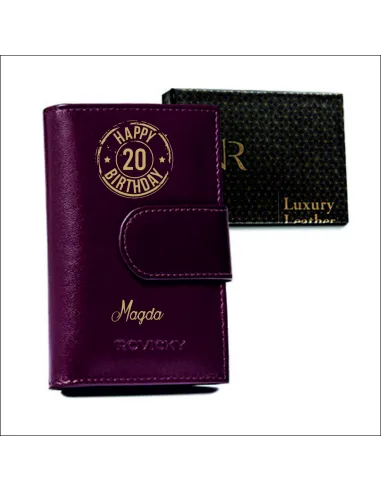 Portfel Damski Prezent Skóra Personalizowany z Grawerem