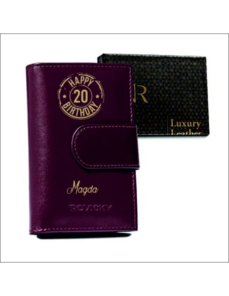 Portfel Damski Prezent Skóra Personalizowany z Grawerem