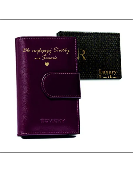 Portfel na Prezent dla Siostry Przyjaciółki Mamy z Grawerem