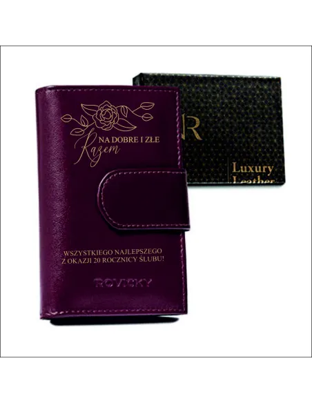Portfel dla Żony Rocznica Personalizowany z Grawerem