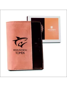 Portfel Skóra 100% Faceta Prezent Jakość +imię dla Faceta
