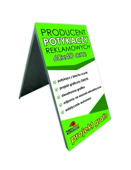 Potykacz Reklamowy 60 X Grafiką Metalowy Projekt Gratis