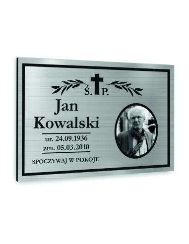 Tabliczka 20x15 Nagrobna Nagrobkowa Zdjęciem Aluminiowa