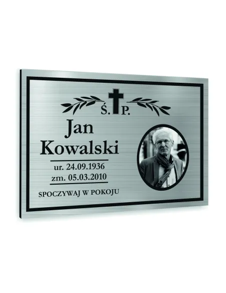 Tabliczka 20x15 Nagrobna Nagrobkowa Zdjęciem Aluminiowa