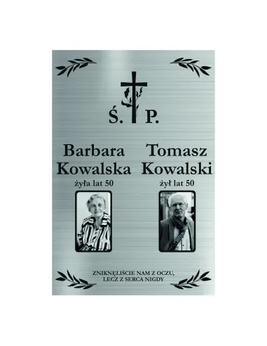 Tabliczka 40x30 Nagrobna Nagrobkowa Zdjęciem Aluminiowa