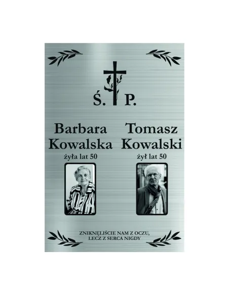 Tabliczka 40x30 Nagrobna Nagrobkowa Zdjęciem Aluminiowa