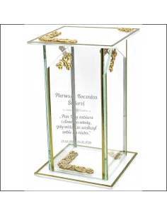 Ekskluzywny Znicz Szklany Personalizowany Grawer Pierwsza