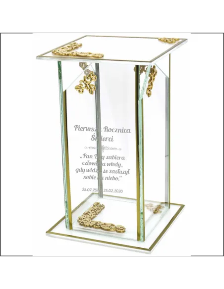 Ekskluzywny Znicz Szklany Personalizowany Grawer Pierwsza