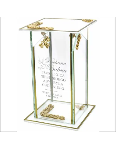 Ekskluzywny Znicz Szklany Personalizowany Grawer Babci