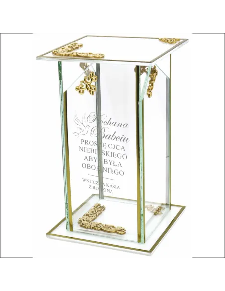 Ekskluzywny Znicz Szklany Personalizowany Grawer Babci