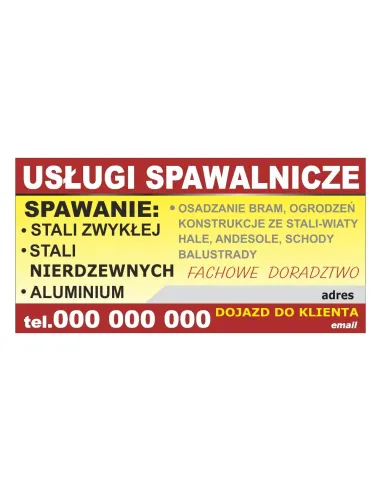 Baner Reklamowy Gotowe Wzory Banerów Usługi Spawalnicze