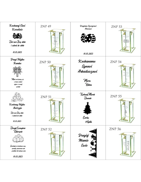 Ekskluzywny Znicz Szklany Personalizowany Grawer Babci