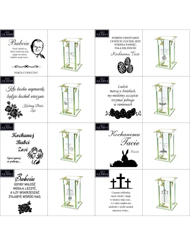 Ekskluzywny Znicz Szklany Personalizowany Grawer Pierwsza