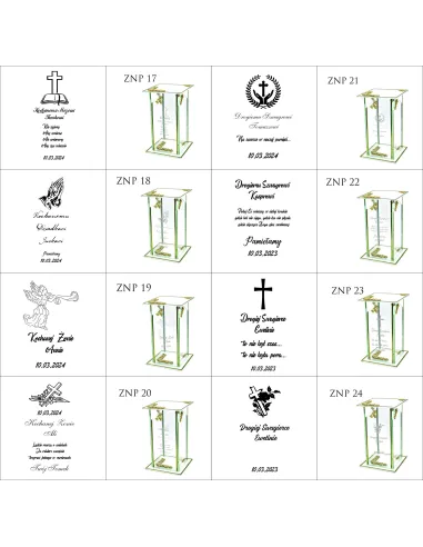 Ekskluzywny Znicz Szklany Personalizowany Grawer Pierwsza