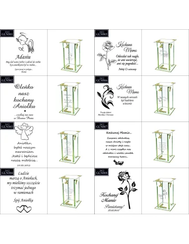 Ekskluzywny Znicz Szklany Personalizowany Grawer dla Żóny