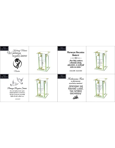 Ekskluzywny Znicz Szklany Personalizowany Grawer Babci