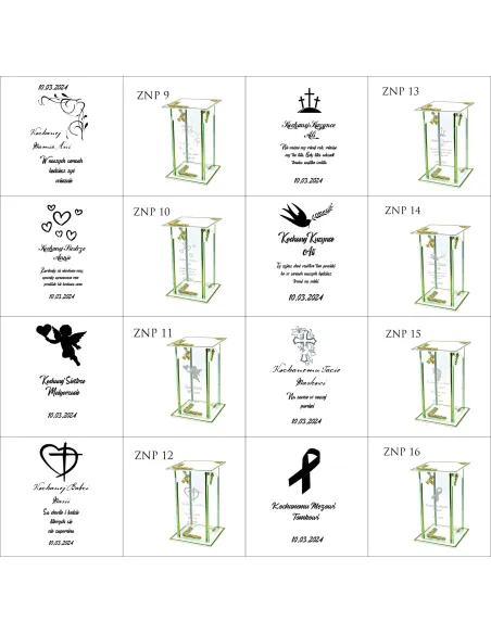 Ekskluzywny Znicz Szklany Personalizowany Grawer dla Żóny