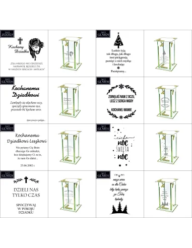 Ekskluzywny Znicz Szklany Personalizowany Grawer Pierwsza