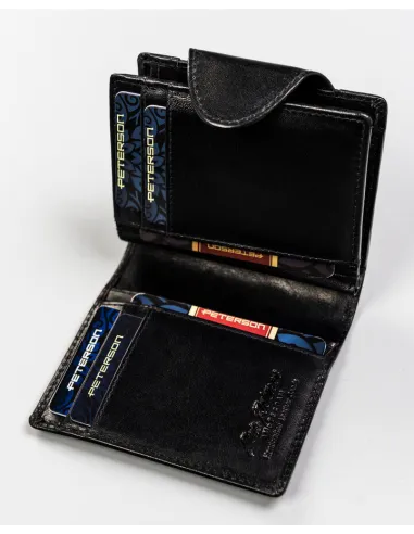 Portfel Skórzany Czarny Damski Prezent Walentynki Babci