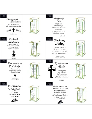 Ekskluzywny Znicz Szklany Personalizowany Grawer Babci