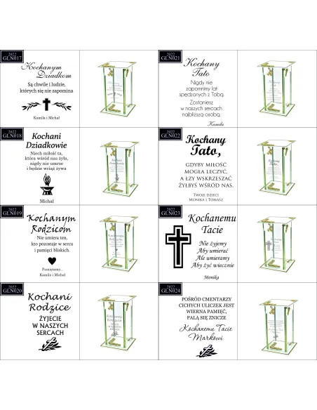 Ekskluzywny Znicz Szklany Personalizowany Grawer Babci