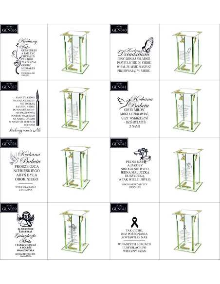 Ekskluzywny Znicz Szklany Personalizowany Grawer Pierwsza