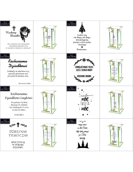 Ekskluzywny Znicz Szklany Personalizowany Grawer dla Żóny