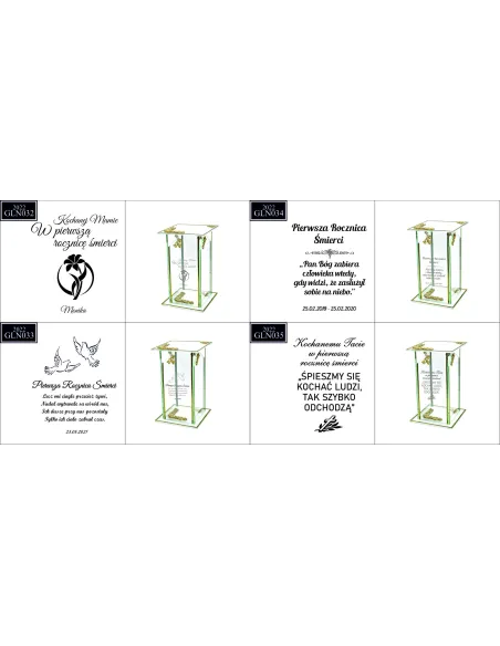 Ekskluzywny Znicz Szklany Personalizowany Grawer dla Żóny