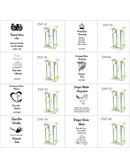 Ekskluzywny Znicz Szklany Personalizowany Grawer dla Żóny