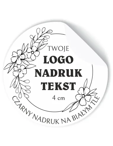 Naklejki 4 cm logo Etykiety Reklamowe Twój Nadruk Grafika