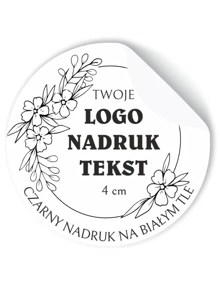 Naklejki 4 cm logo Etykiety Reklamowe Twój Nadruk Grafika