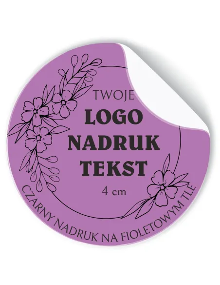 Naklejki z Nadrukiem z logo Reklamowy 4cm 500szt z Projektem