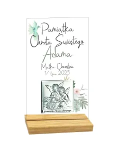 Pamiątka Chrztu Świętego Statuetka z Plexi z Nadrukiem